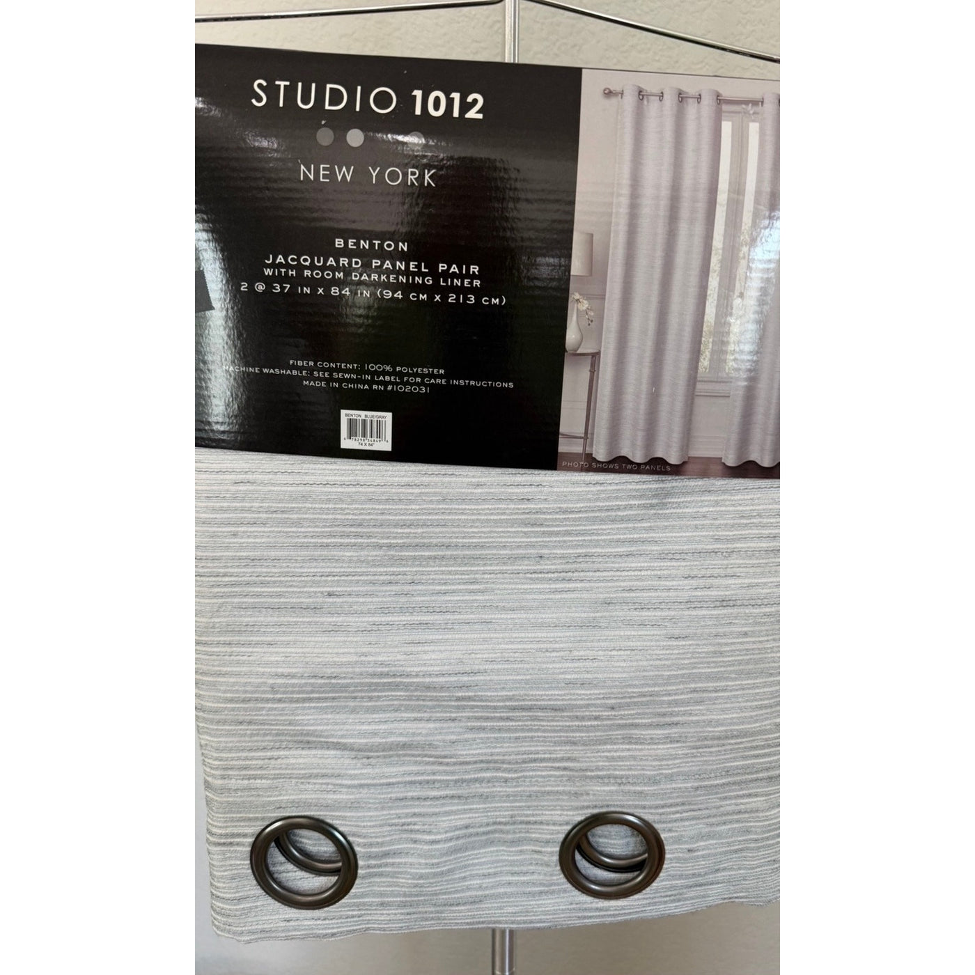 Studio 1012 84" Two Jacquard Texture Room Darkening Panels Grommet Top NWT