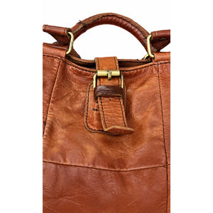 Love Stitch Luna Genuine Leather Patchwork Convertible Boho Tote Bag Brown