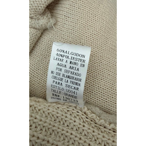 Umgee Cream Waterfall Open Front Mixed Knit Cardigan Sweater Large NWT
