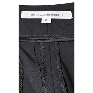 Diane von Furstenberg DVF Lendra Black Ankle Zip Pants Size 6