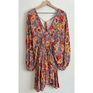 Free People Large Sweet Dreams Printed Floral Mini Dress Whimsy