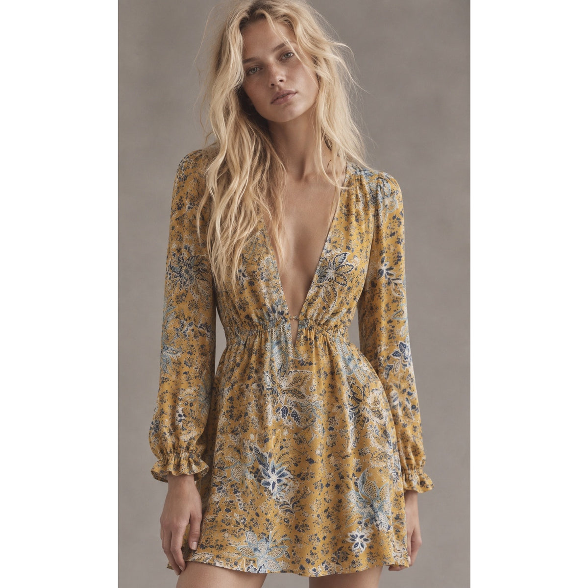 Free People Large Soli Golden Hour Mini Dress NWT