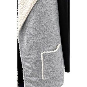 Hem and Thread Heather Grey Cozy Fleece Longline Reverse Vest Large NWOT