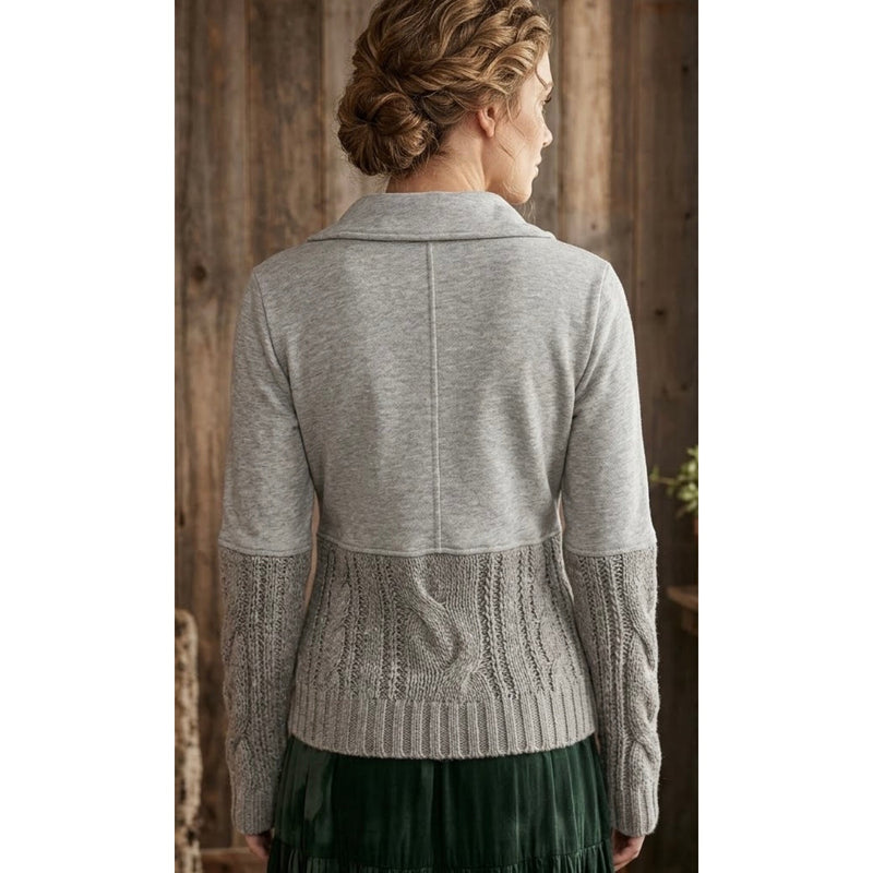 Free People Say Anything Heather Grey Cardi Sweater Jacket Medium