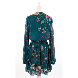 Free People XSmall Cherry Blossom Mini Dress Emerald Green