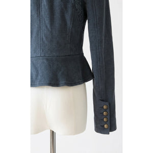 Free People We The Free Victorian Lace Overlay Military Jacket