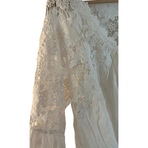 Free People Medium Lina Lace Top Ivory NWT