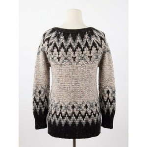 Free People Small Love Bug Metallic Nordic Fair Isle Lace-Up Sweater
