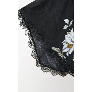 Free People Medium Jasmine Embroidered Mini Dress in Charcoal NWT