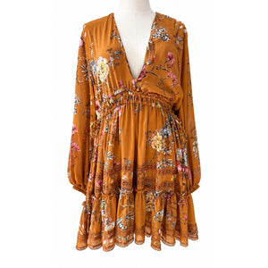 Free People Cherry Blossom Mini Dress Topaz Combo Size Large NWT