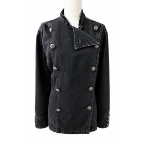 Free People Large Imogene Denim Officer Jacket