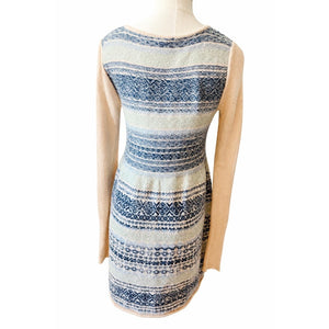 Free People Medium Colette Nordic Fair Isle Wool Angora Blend Button Front Cardigan Tunic
