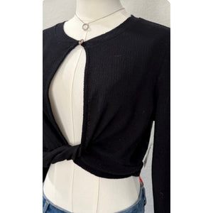 Free People Can't Resist Crop Sweater Top LARGE NWT