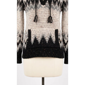 Free People Medium Love Bug Lace-Up Nordic Fair Isle Pullover Sweater Boho