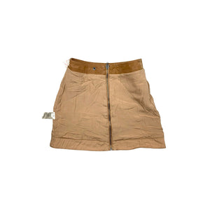 Free People Size 12 Alanis Embroidered Moto Mini Skirt in Camel