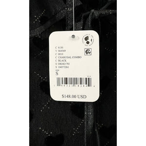 Free People Small Sway With Me Flocked Heart Mini Dress Black