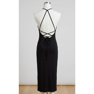 Free People Black Honey Sweater Midi Dress Large NEW W/O TAGS