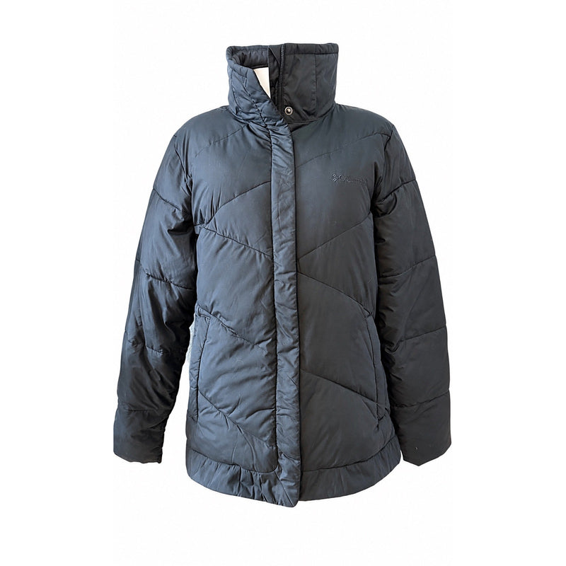 Columbia Sportswear Womens Black Insulated Puffer Jacket High Collar Large Like New