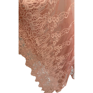 Vintage Free People Susie Sheer Lace Poncho OS Dusty Rose V-Neck Batwing
