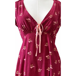 Free People Large Everyone’s Favorite Mini Dress Earth Red Floral NWT