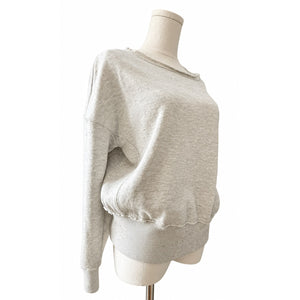 Maeve by Anthropologie Raw Edge Layered French Terry Sweatshirt Gray Small Like New