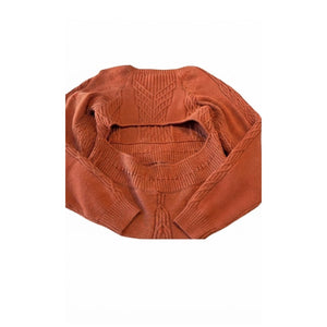 Free People Medium Emmaline Cable Knit Mini Sweater Dress Cinnamon