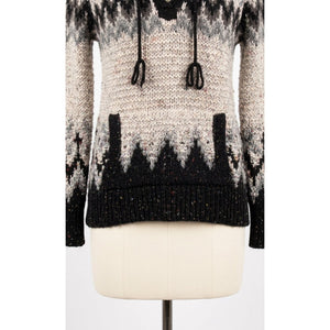 Free People Small Love Bug Metallic Nordic Fair Isle Lace-Up Sweater