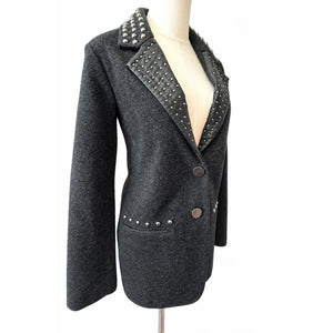 Free People One Teaspoon Charcoal Medium Studded Blazer