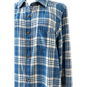 American Eagle Blue Plaid Lightweight Cotton Flannel Button Down Shirt Medium
 NWOT