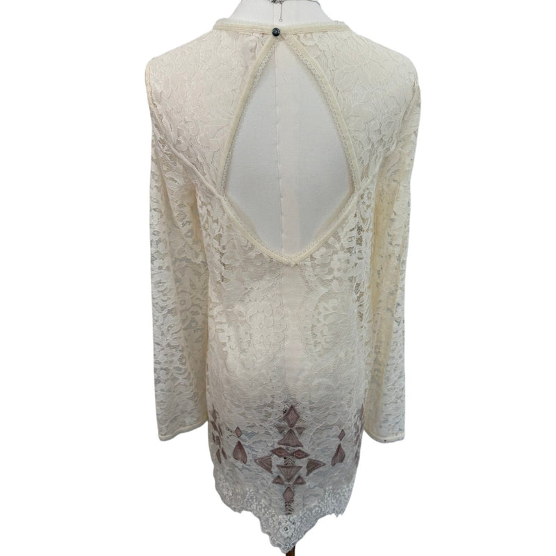 Free People "Secret Origins" Allover Lace with Embroidery Tunic / Mini Dress.