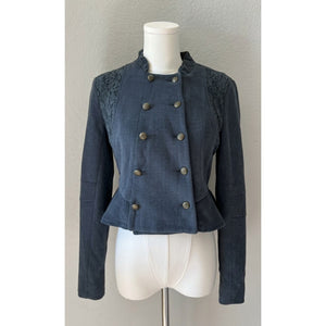 Free People We The Free Victorian Lace Overlay Military Jacket