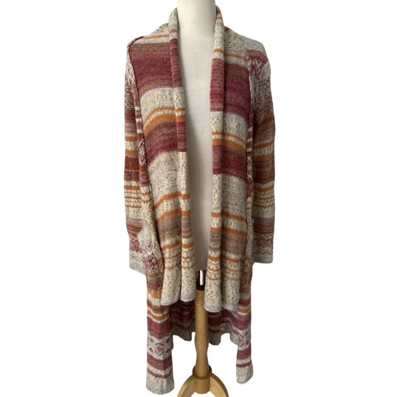 Free People Small Yesterday's Smile Duster Cardigan Burgundy Sweater (Fits Like Med)