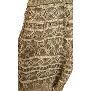 Free People Juliet Lace Cuff With Lace- Up Detail Olive Thermal Top