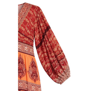 Free People Medium Luna Scarf Print Tunic Shirt or Dress Red NWT (Fits Large)