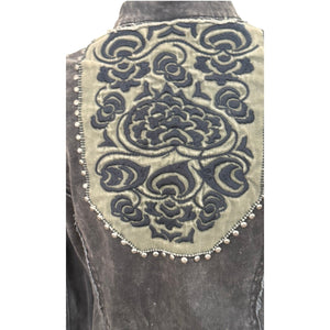 Free People Studded Embroidered Pirate / Steampunk Military Band Jacket SZ 12