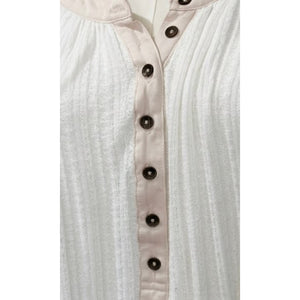 Anthropologie Meadow Rue Mixed Media Henley Top Medium