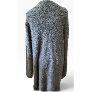 POL Clothing Plus Size Shaggy Eyelash Knit Long Duster Cardigan Charcoal Grey 2X