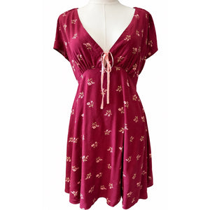 Free People Large Everyone’s Favorite Mini Dress Earth Red Floral NWT