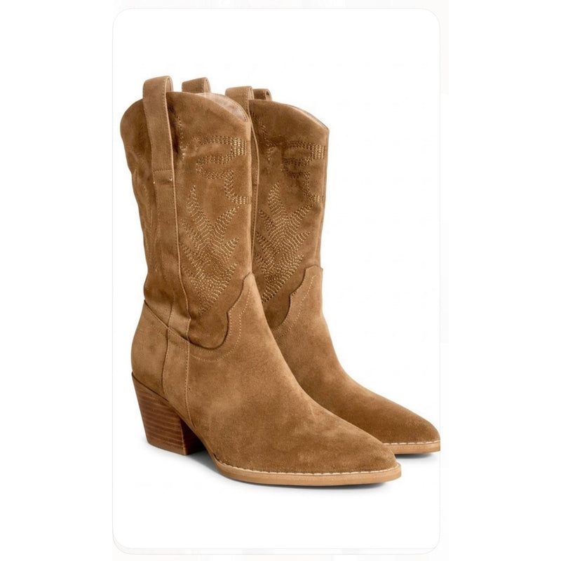 Oasis Society Sephira Camel Country Western Detailed Boots 8.5 NEW in Box