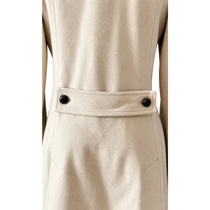 Lemon Cream Wool Blend Long Utility Tailored Button Front Coat Size 6