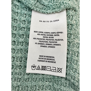 Anthropologie Mint Green Waffle Knit V-Neck Tunic Sweater
 Medium