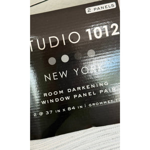 Studio 1012  84" Two Jacquard Texture Room Darkening Panels Grommet Top NWT