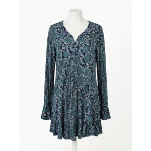 Free People Large Olivia Deep Sea Combo Mini Dress