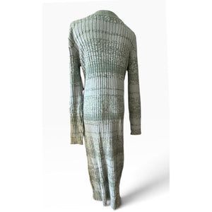 Free People Medium Cozy Up Cardigan Maxi Dress Ocean Combo