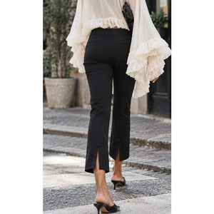 Diane von Furstenberg DVF Lendra Black Ankle Zip Pants Size 6