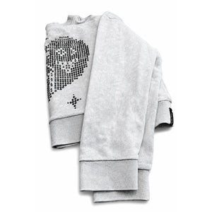 Free People One Teaspoon Medium Stud Heart Stud Heart Marled Grey Sweater
