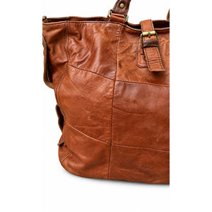 Love Stitch Luna Genuine Leather Patchwork Convertible Boho Tote Bag Brown