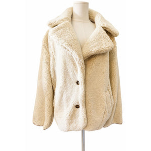 Free People Medium Joplin Ivory Cozy Faux Sherpa Jacket Boho