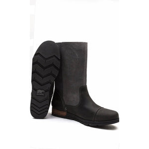 Major Pull-On Mid-Calf Boots Black/Shark Suede Leather Boot 8.5 NEW