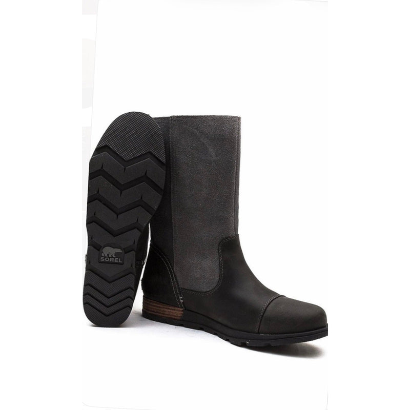 Major Pull-On Mid-Calf Boots Black/Shark Suede Leather Boot 8.5 NEW